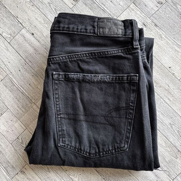 American Eagle Jeans AE Ripped 90’s Boyfriend SZ 6 Regular Women’s Black - Picture 1 of 10